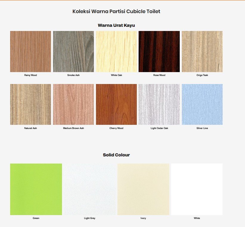 Koleksi warna Cubicle Toilet Sakura Matriks Utama